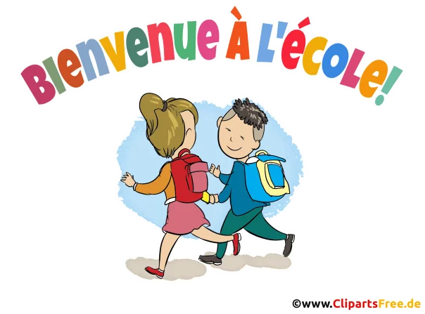 Herzlich Willkommen Clipart auf Französisch zum Drucken
