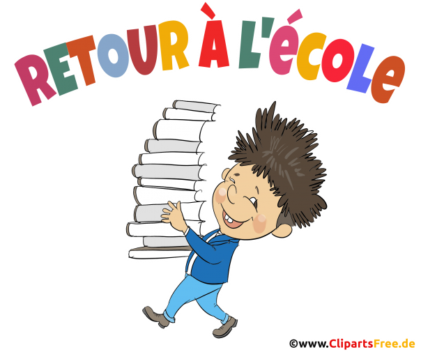 Rückkehr in die Schule in Französischer Sprache Illustration, Bild
