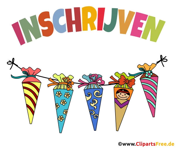 Inschrijven op school - Karte auf Dutch zum Schulanfang