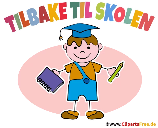 Rückkehr in die Schule Norwegische Sprache Illustration, Plakat