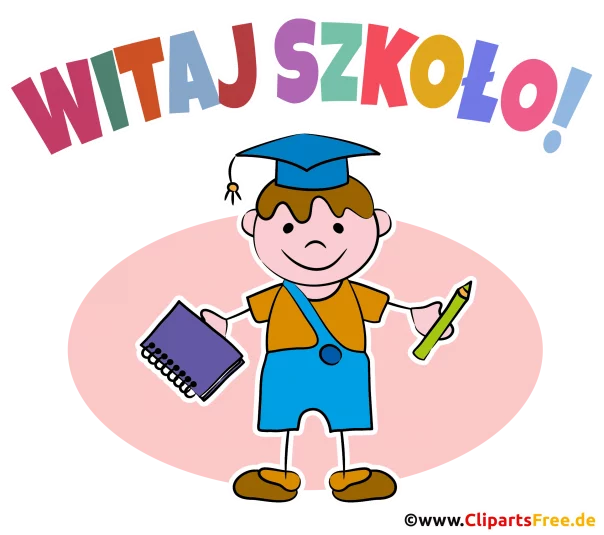 Einschulung auf Polnisch Clipart, Grusskarte, Bild