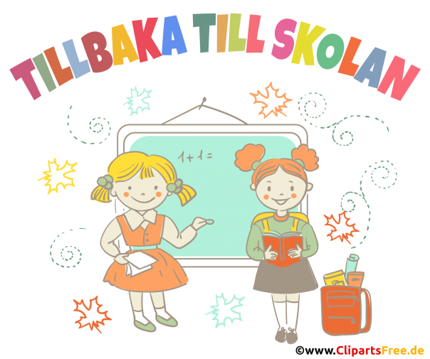 Schulanfang in Schweden Clipart, Bild, Cartoon