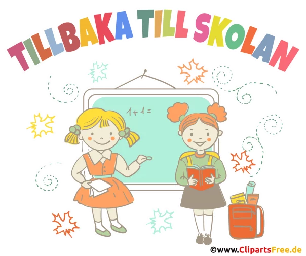 Schulanfang in Schweden Clipart, Bild, Cartoon