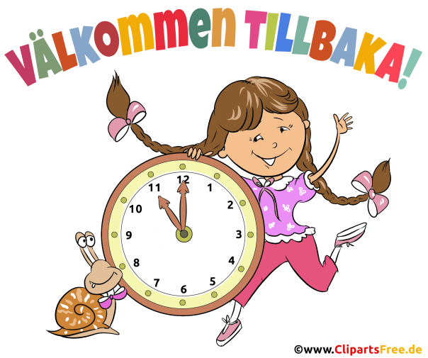 Willkommen zurück auf Schwedisch - Clipart zum Thema Schulanfang