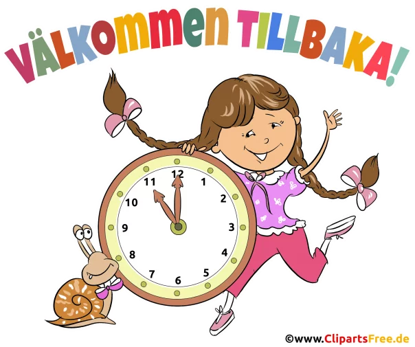 Willkommen zurück auf Schwedisch - Clipart zum Thema Schulanfang