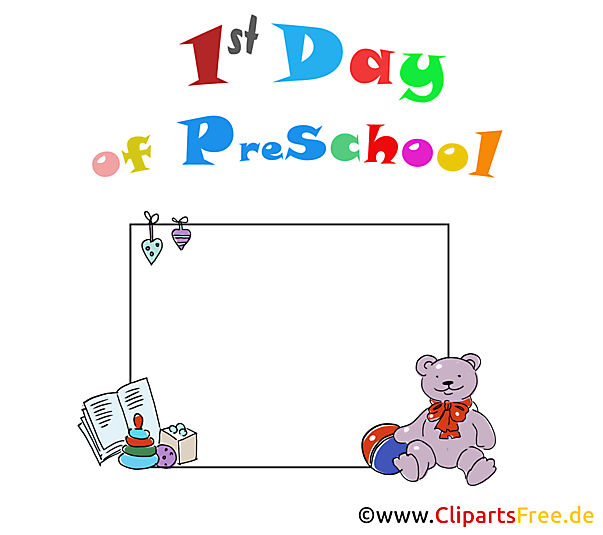 Erster Tag in der Grundschule auf Englisch - Bildrahmen transparent