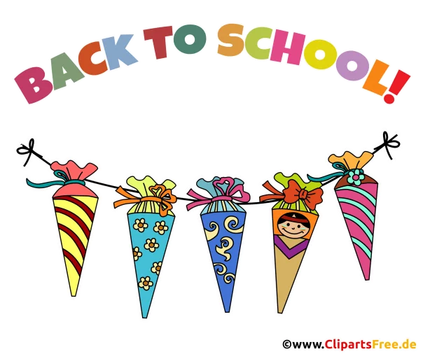 Schultüten für Erstklassler - Grusskarte zum Schulanfang auf Englisch