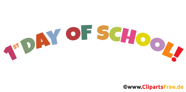 Text First Day of School als transparentes PNG-Bild
