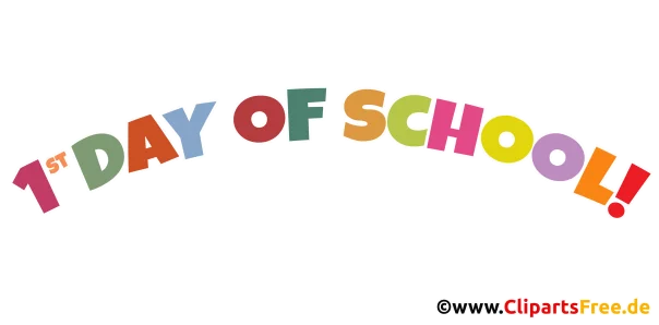 Text First Day of School als transparentes PNG-Bild