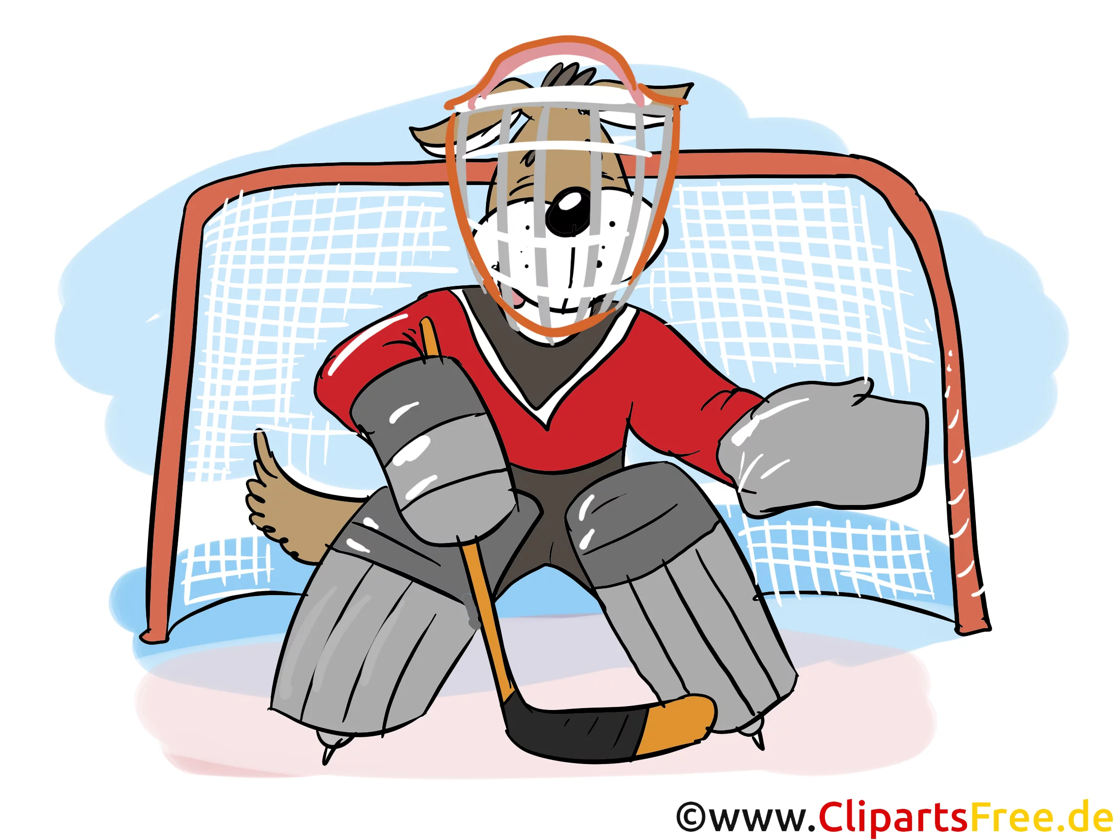 Eishockey-Torwart Clipart, Bild, Grafik, Cartoon, Comic, Illustration kostenlos