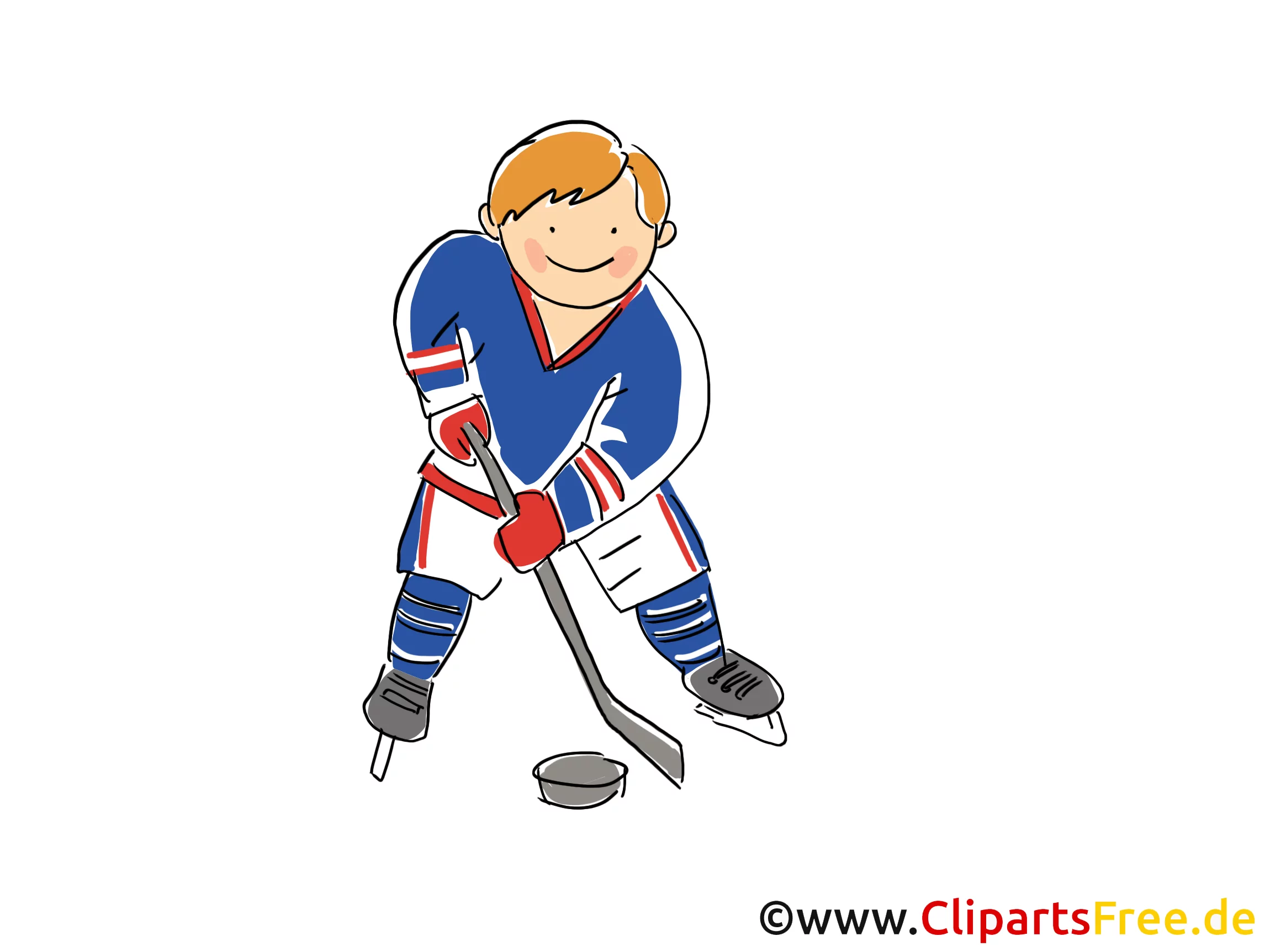 Eishockey Spieler Clipart, Bild, Comic, Cartoon, Illustration kostenlos