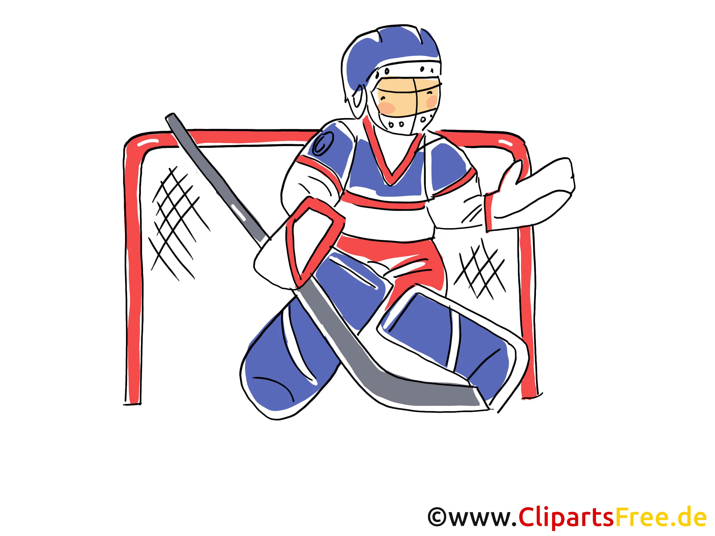 Torwart Eishockey Bild, Illustration, Clipart, Comic, Cartoon gratis