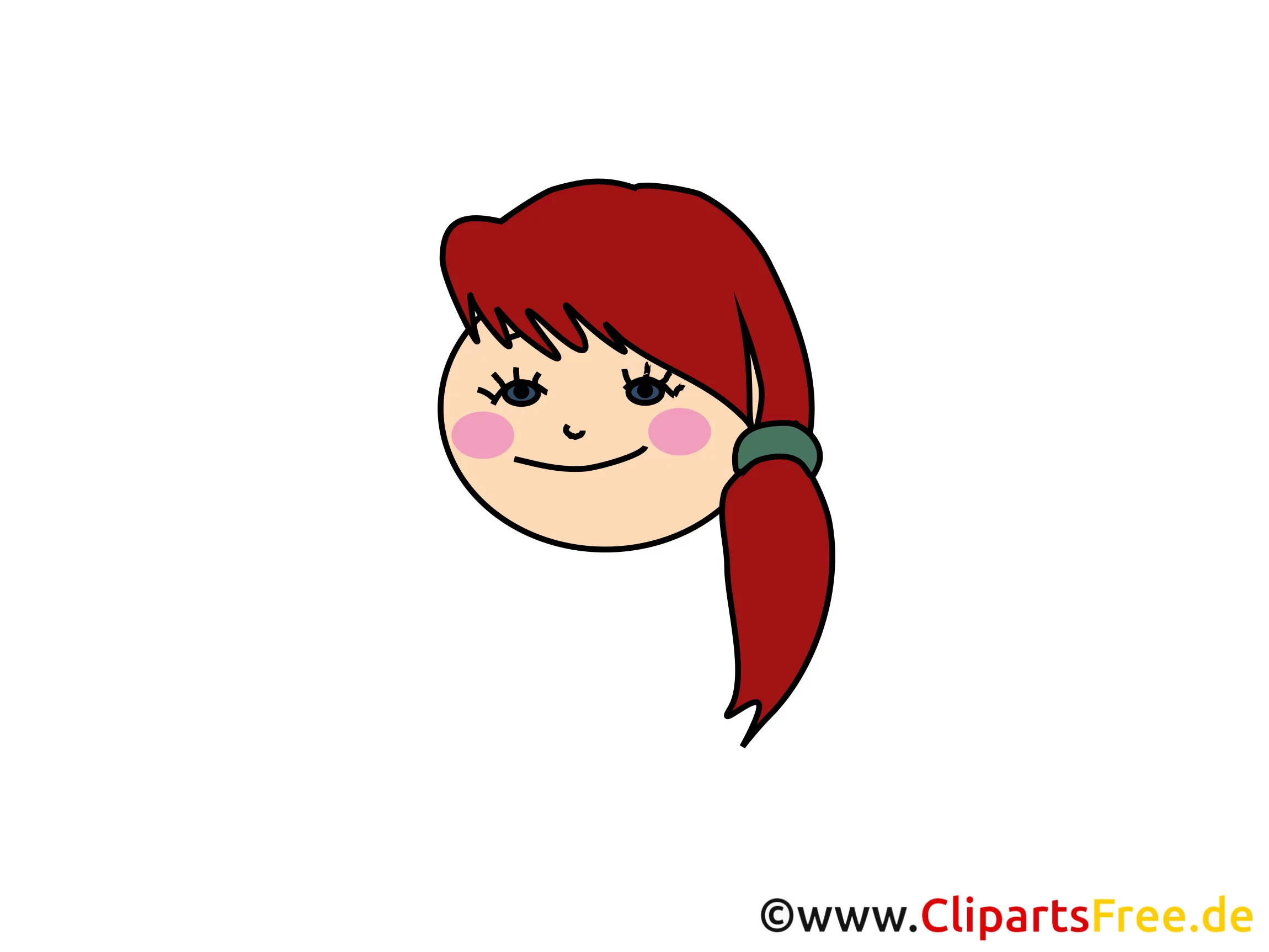 Girl smiling Clipart, Bild, Cartoon, Comic, Illustration gratis