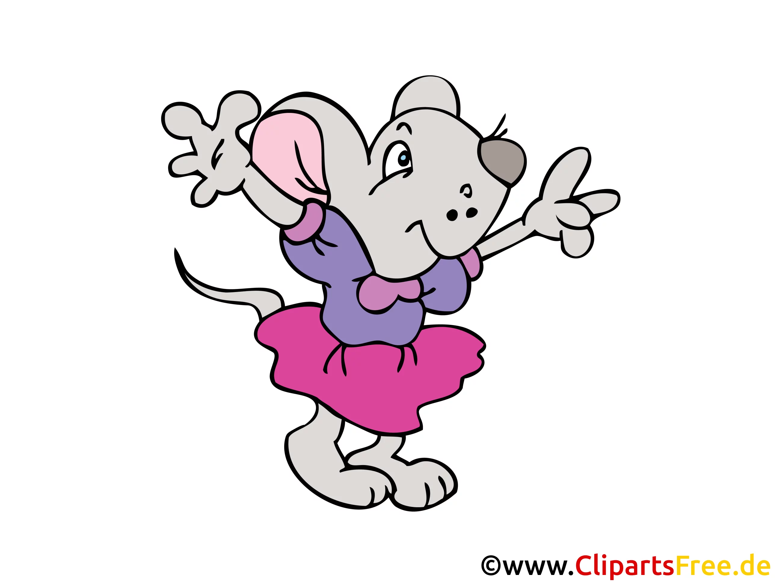 Maus freut sich Clipart, Illustration, Bild, Grafik gratis