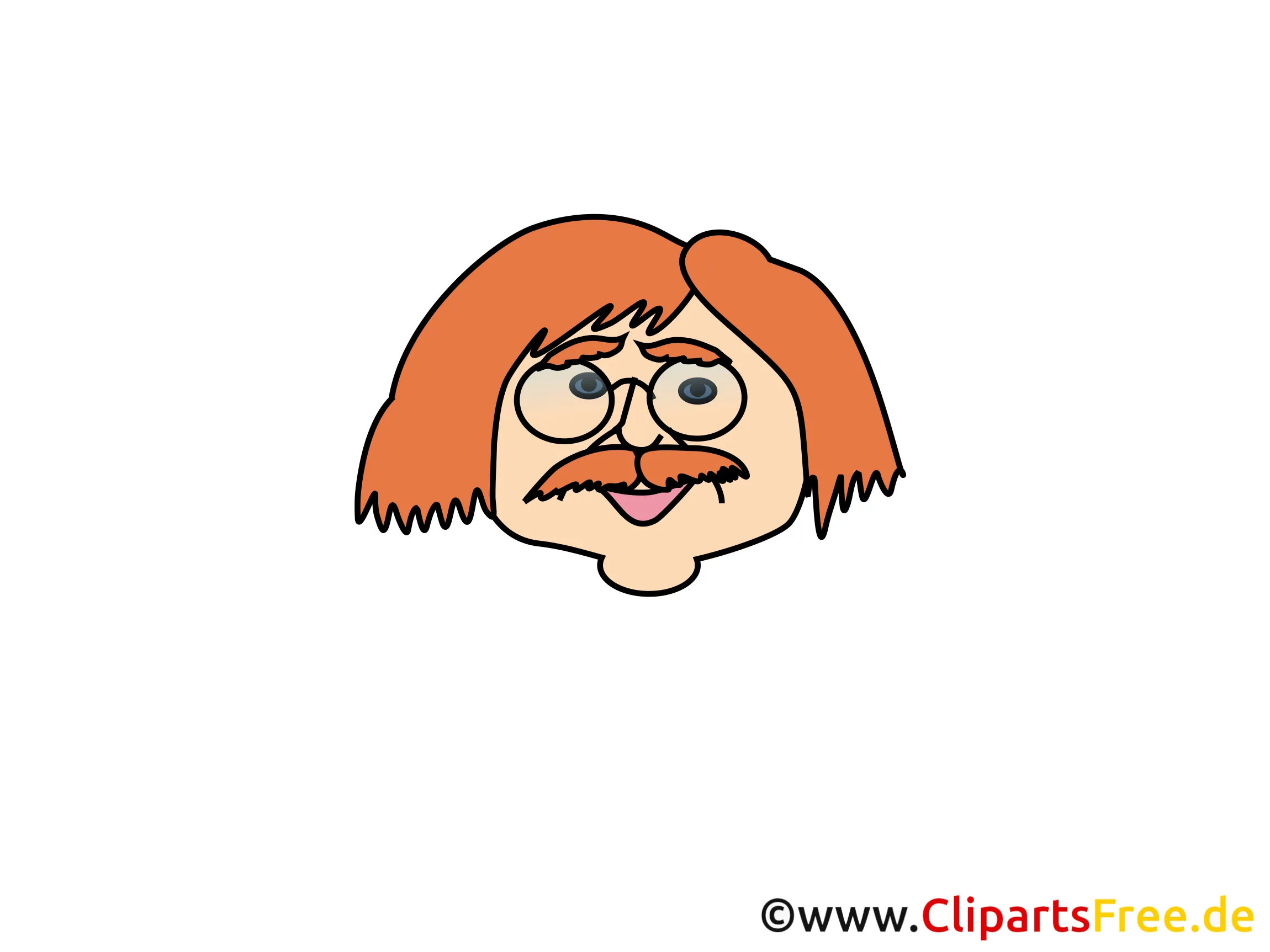 Rote Haare Clipart, Bild, Cartoon, Comic, Illustration gratis