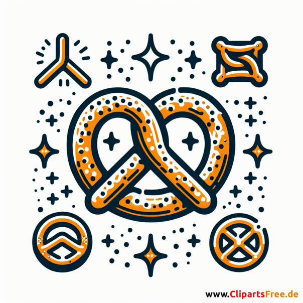 Brezel Grafik - Bilder zum Thema Backwaren