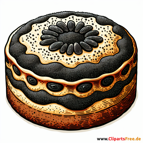 Mohnkuchen Clipart - Bilder zum Thema Backwaren