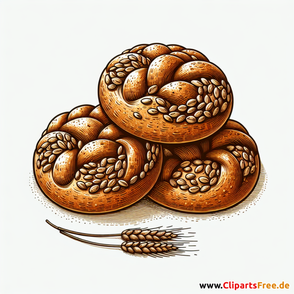 Vollkornbrötchen Clipart - Bilder zum Thema Backwaren