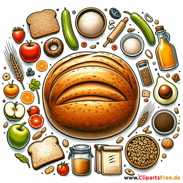 Vollkornbrot Clipart - Bilder zum Thema Backwaren