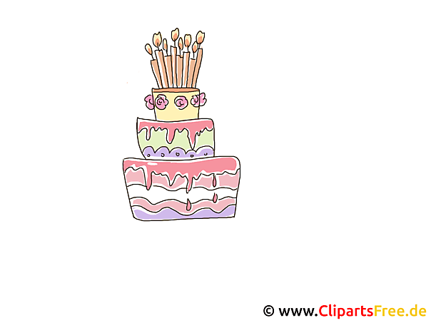Ciasto z kremem urodzinowym Clipart Ciasto z kremem urodzinowym Clipart