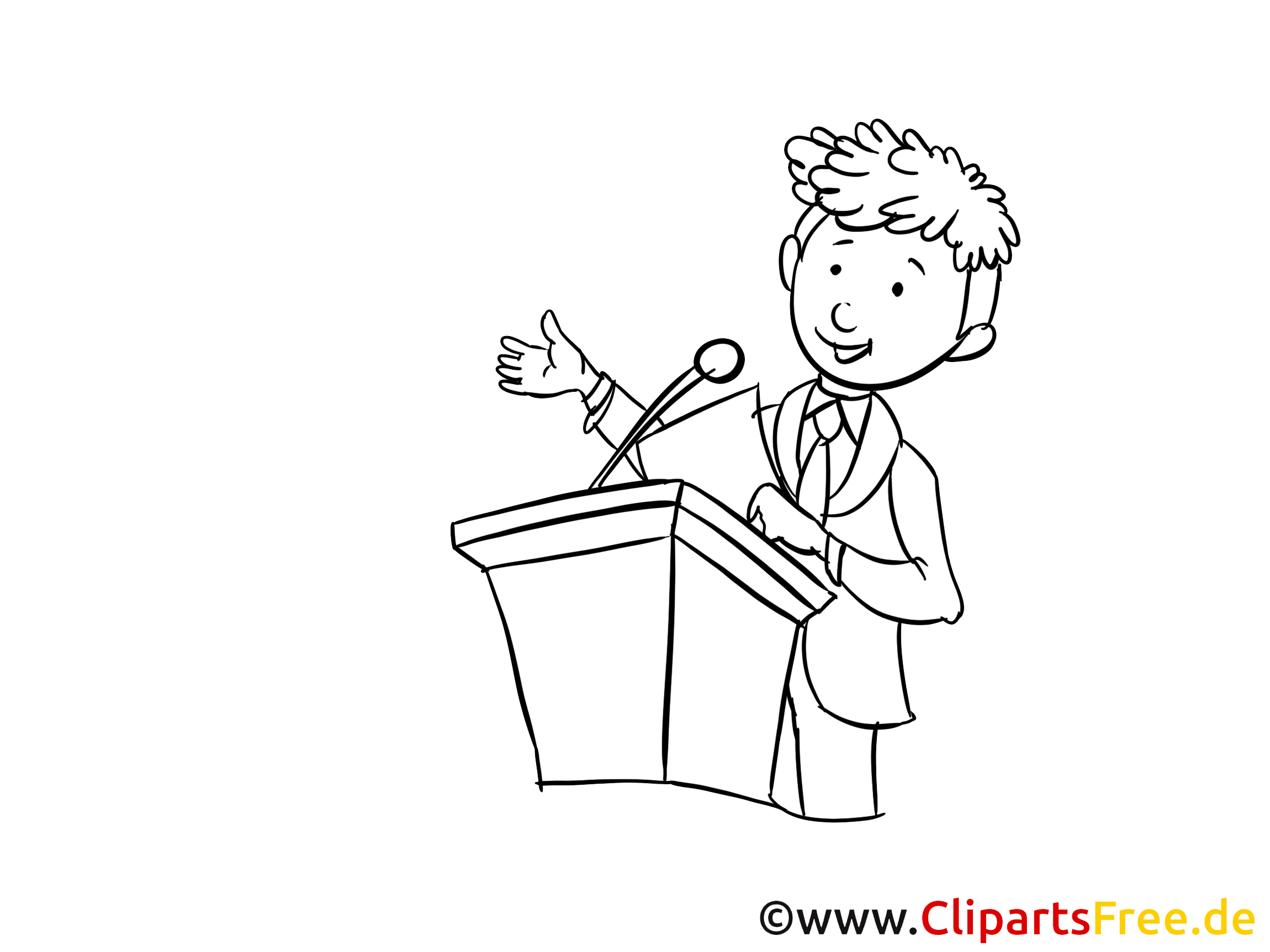 Businessman talking into a microphone Clip Art, Image, Graphic