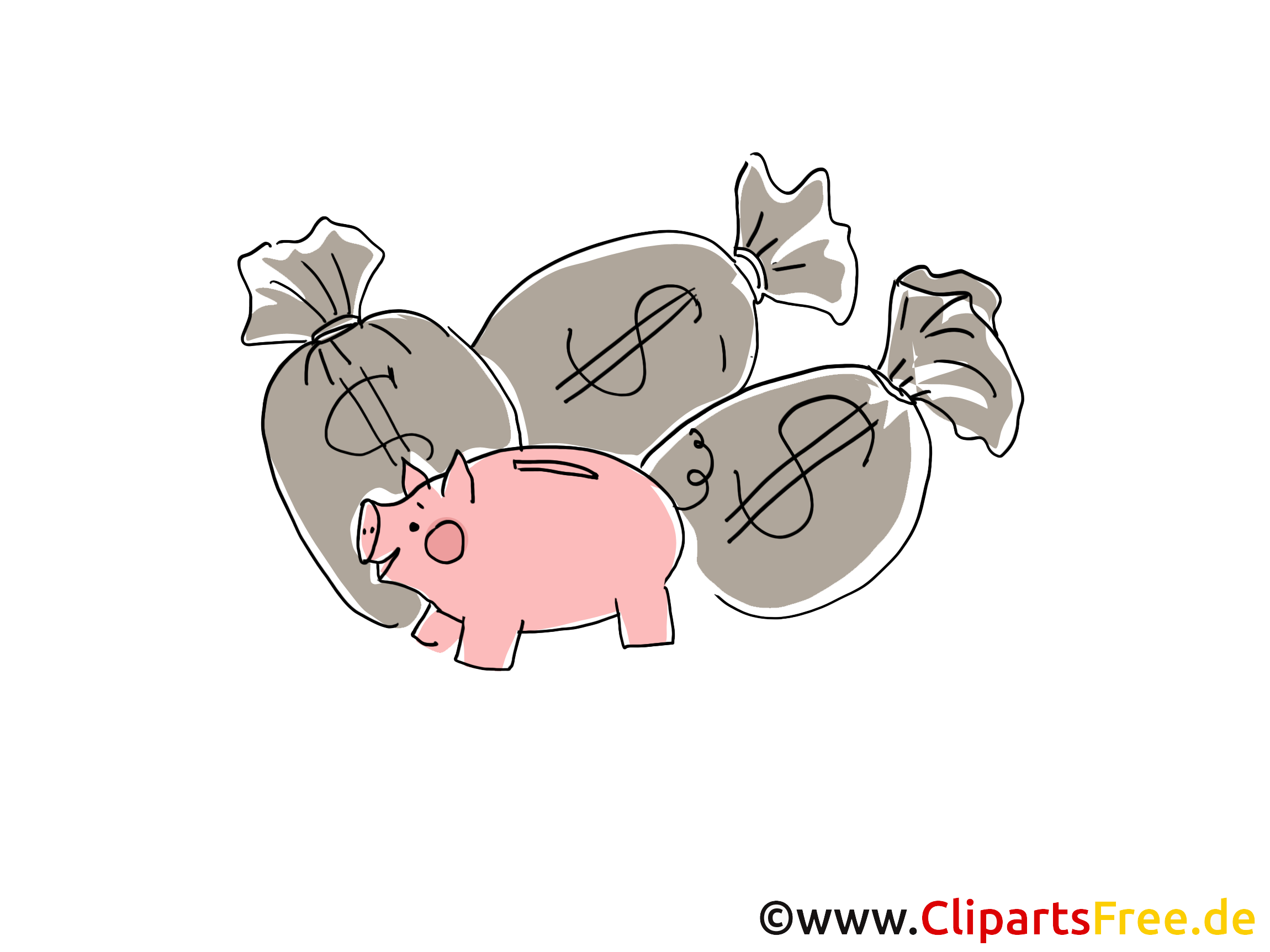 貯金とお金クリップアート アートワークと袋