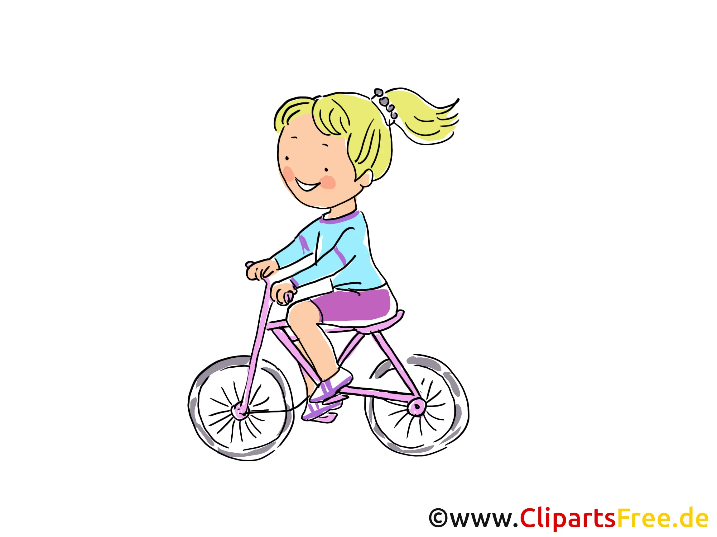 Fahrrad fahren Bild, Sport Cliparts, Comic, Cartoon, Image gratis