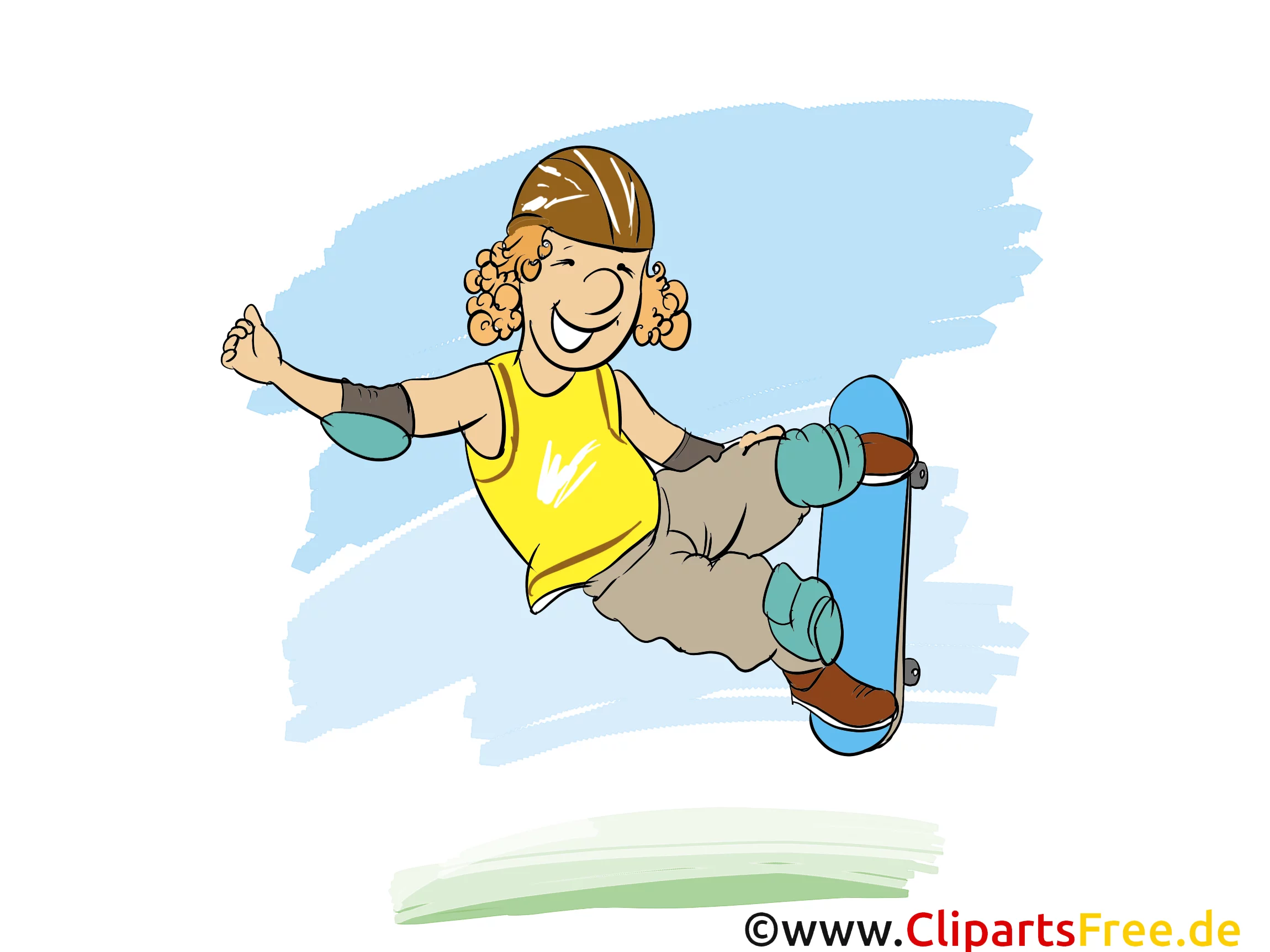 Freestle und Skateboard Action Grafik, Illustration, Bild, Cartoon, Image