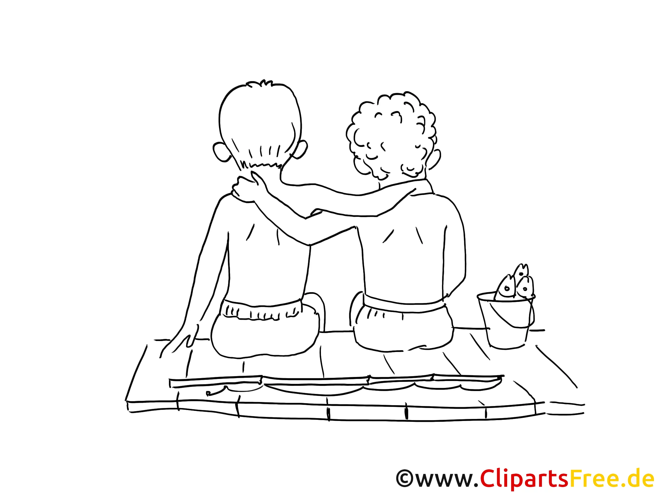 Knaben Zeichnung, Clipart, Bild schwarz-weiss, Comic, Cartoon gratis