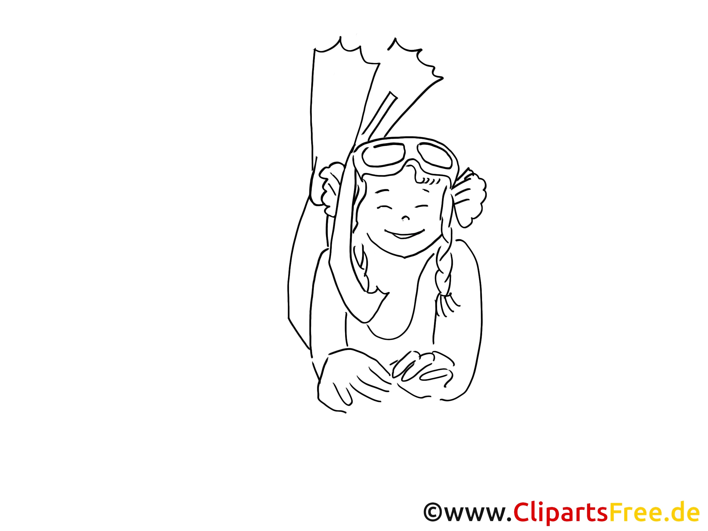 Taucher Bild schwarz-weiss, Grafik, Zeichnung, Comic, Cartoon gratis (9)