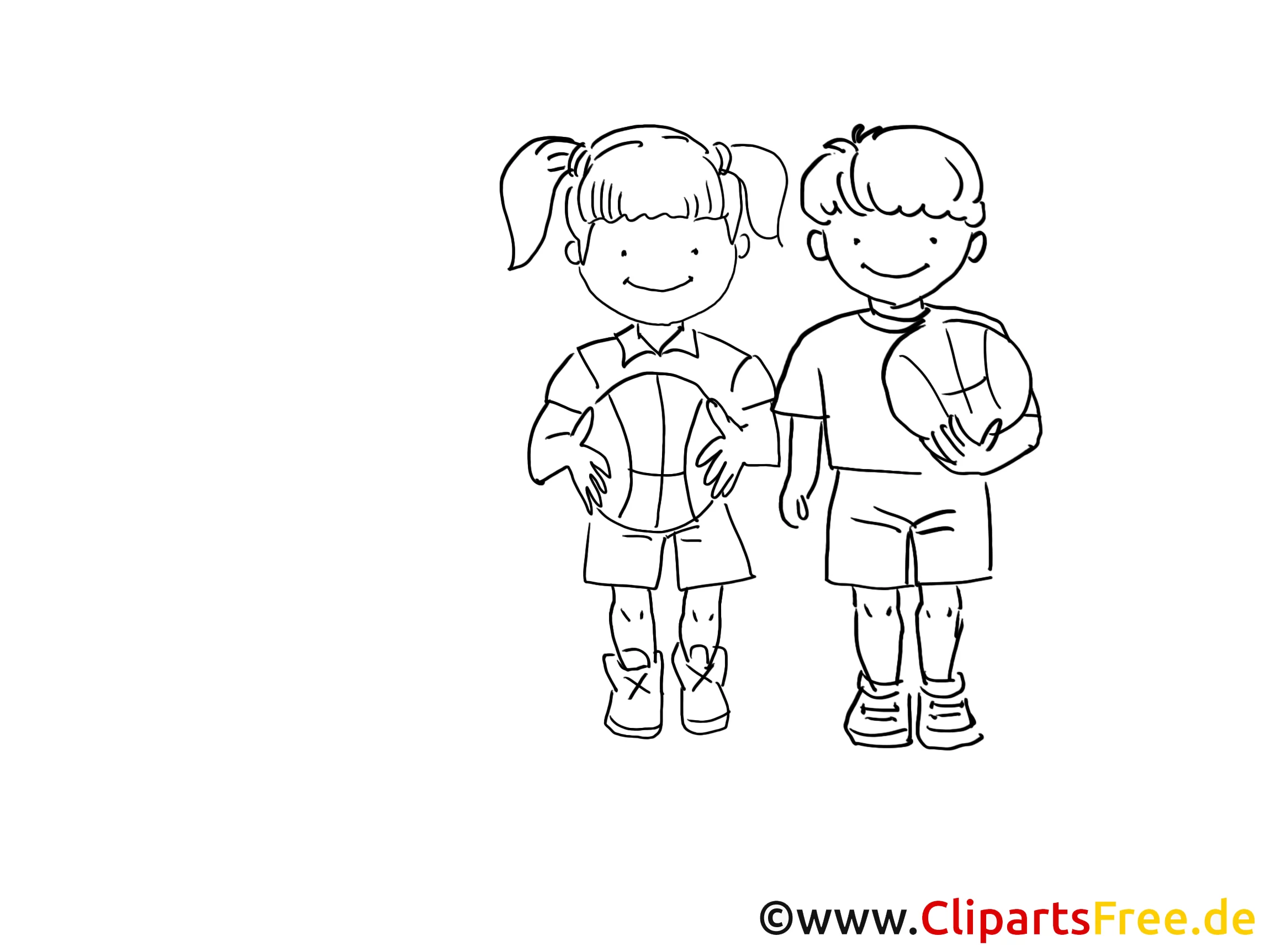 Basketball Zeichnung schwarz-weiss, Bild, Clipart, Comic, Cartoon