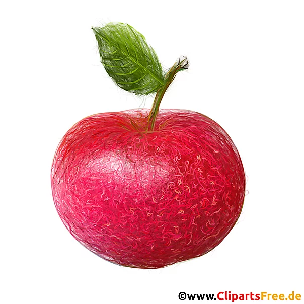 Dunkelroter Apfel Illustration zum Drucken - Bilder für Unterricht