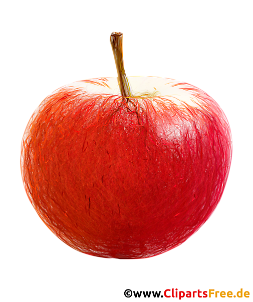 Leckerer Apfel Zeichnung in Farbe mit transparentem Hintergrund