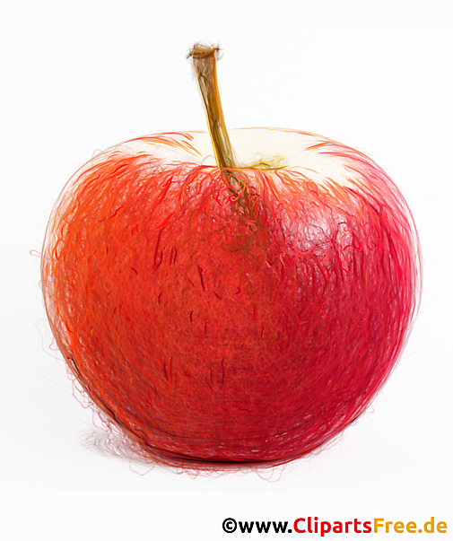 Skizze, Zeichnung roter Apfel