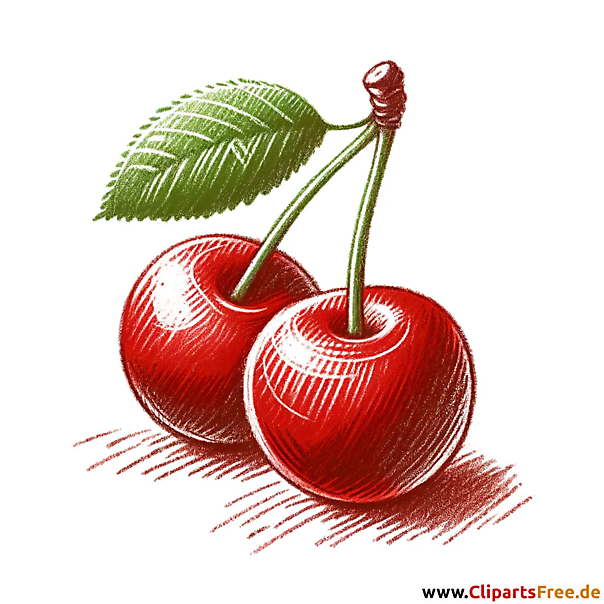 Zwei reifen Kirschen auf einem Zweig auf weißem Hintergrund Bild