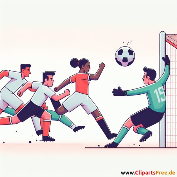 Angriff im Fußball Clipart - Bilder zum Thema Fußball