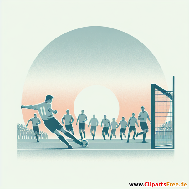 Elfmeter im Fussball Clipart - Bilder zum Thema Fußball