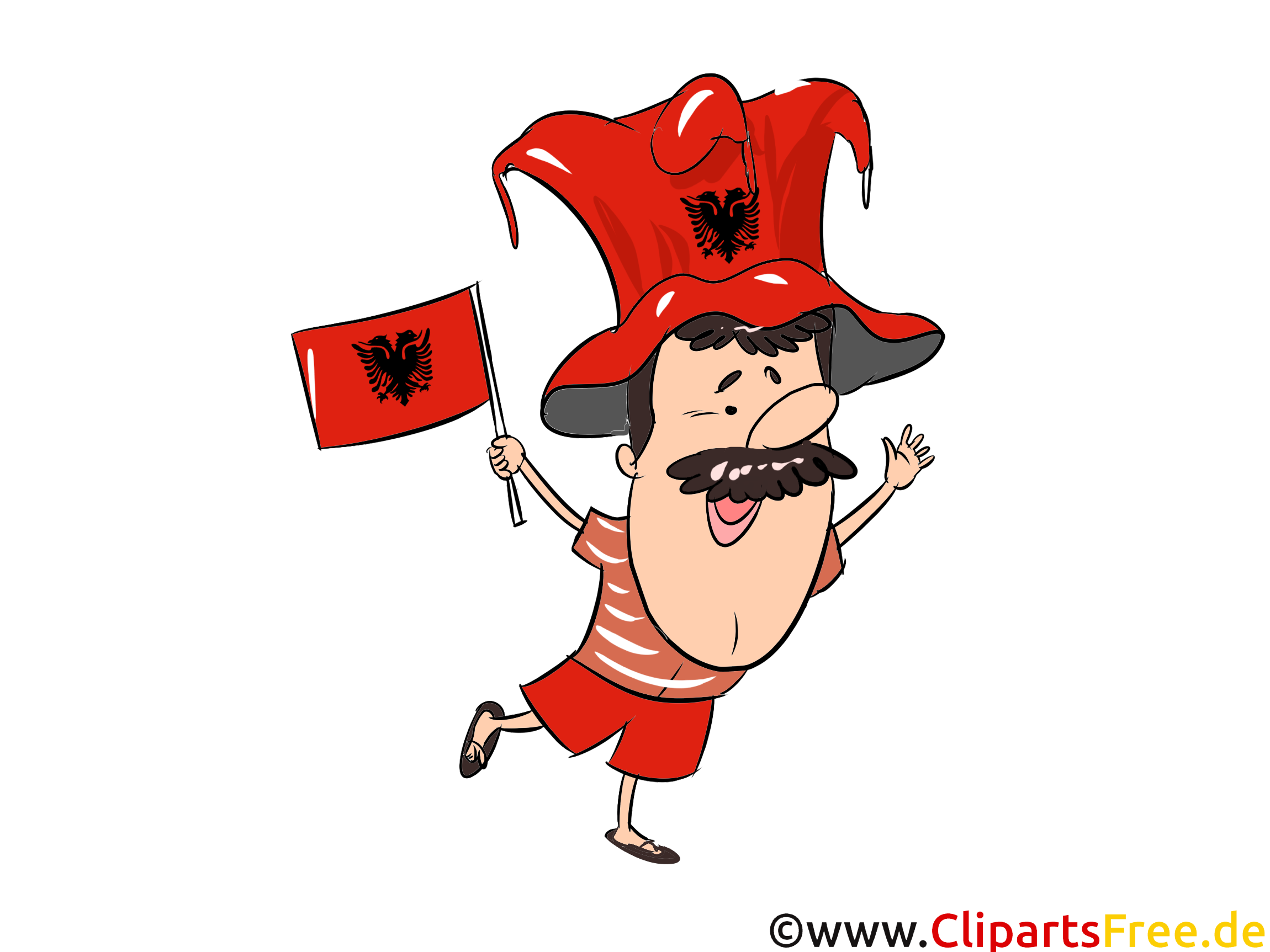 Albanien Fussballfan Clipart Fussball