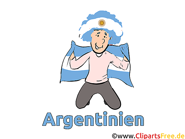 Argentina Football Fan Clipart, Image, Picture
