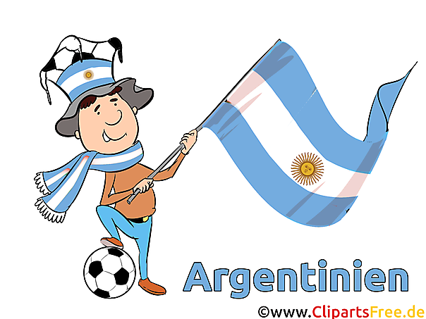 Football Fan with Flag - Sport Clipart