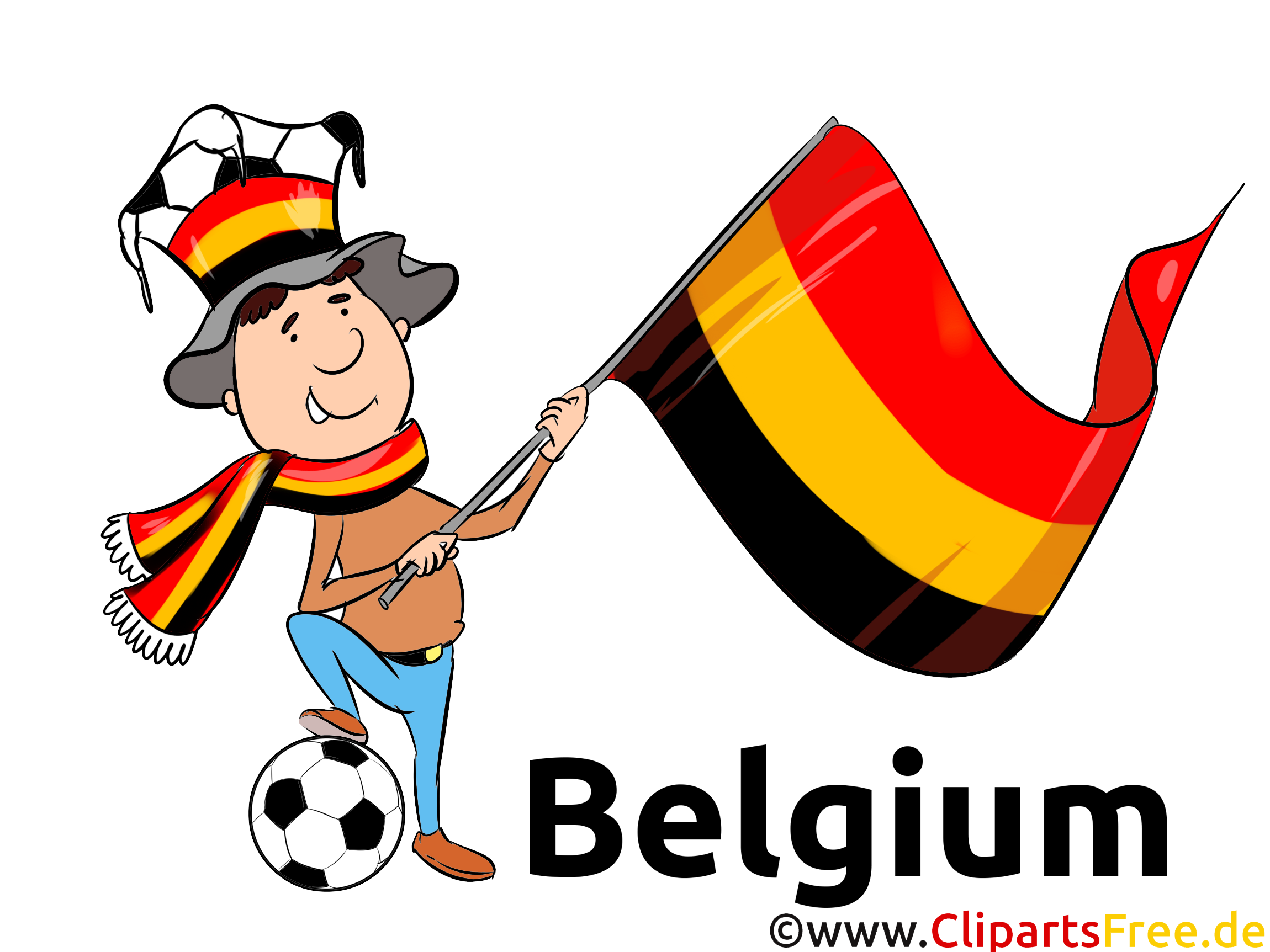 Belgischer Fussballfan EM und WM Clipart-Illustration
