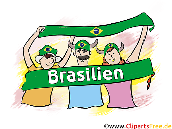 Brasilianische Fans feiern Bild, Clipart, Grafik