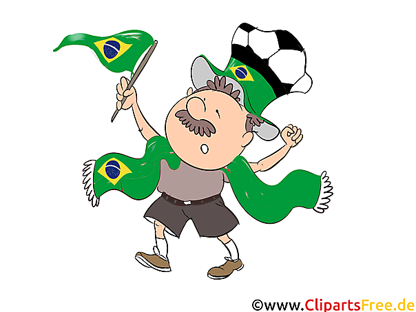 Fussballfan aus Brasilien - Sport Clip Art Bilder