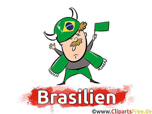 Sport Clip Art Bild mit brasilianischem Fan