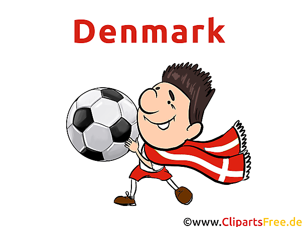 Fussballer aus Dänemark Grafik, Clipart, Cartoon