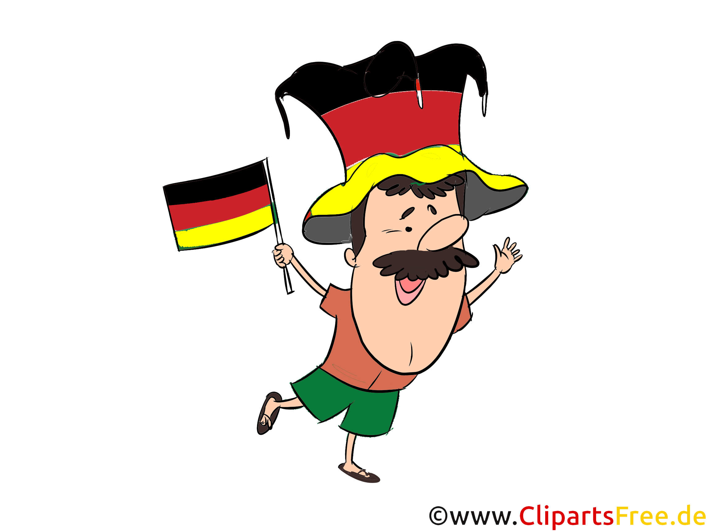 Deutscher Fan Fussball EM WM Meisterschaft Clipart, Bild, Grafik