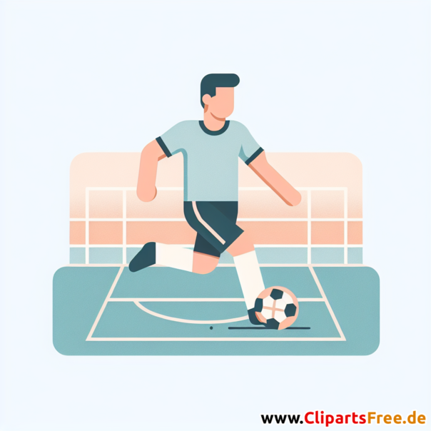 Deutscher Fussballspieler auf dem Fußballspielfeld Clipart - Bilder zum Thema Fußball