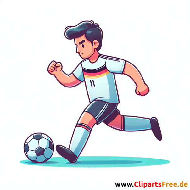 Deutscher Fußballspieler auf dem Rasen Clipart - Bilder zum Thema Fußball