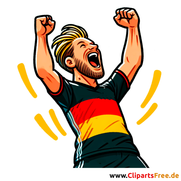 Deutscher Fussballspieler freut sich Clipart - kostenlose Fußballbilder