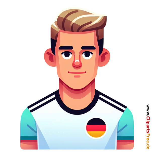 Deutscher Fussballspieler in Fußballtrikot Clipart - kostenlose Fußballbilder